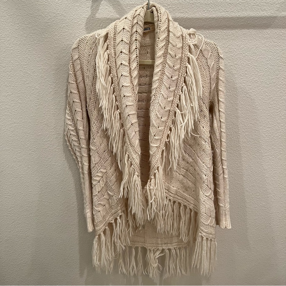 BB DAKOTA Cable Knit Fringe Cardigan - Picture 1 of 11
